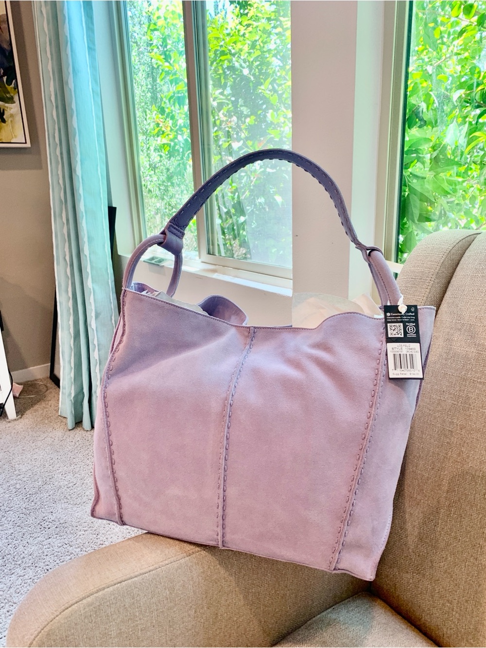 The Sak Los Feliz Lavender Suede Tote - Picture 2 of 14